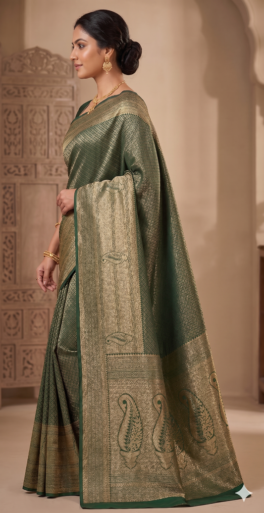 Green Woven Design Art Silk Kanjivaram Saree