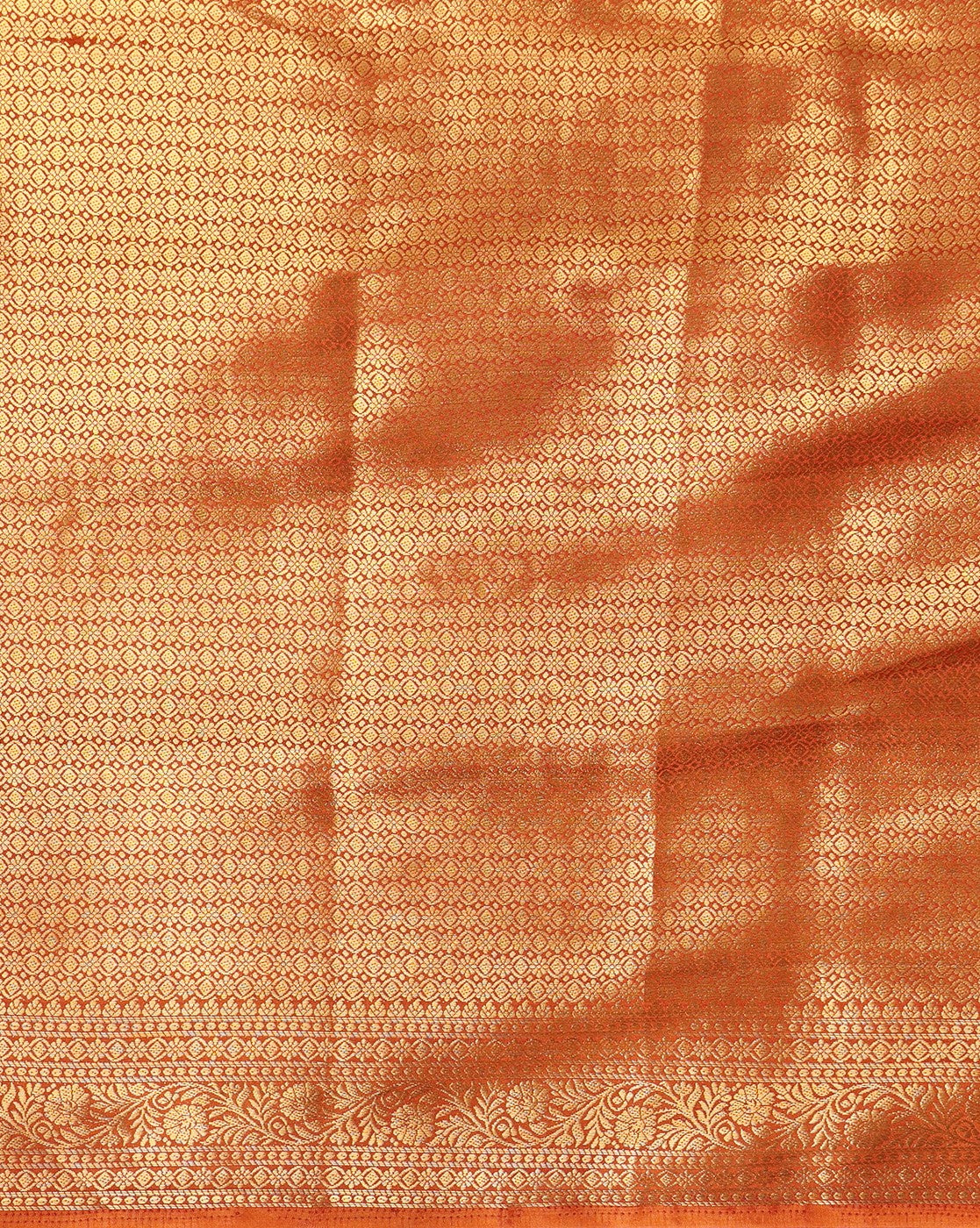 Off White Orange Woven Design Balaton Saree
