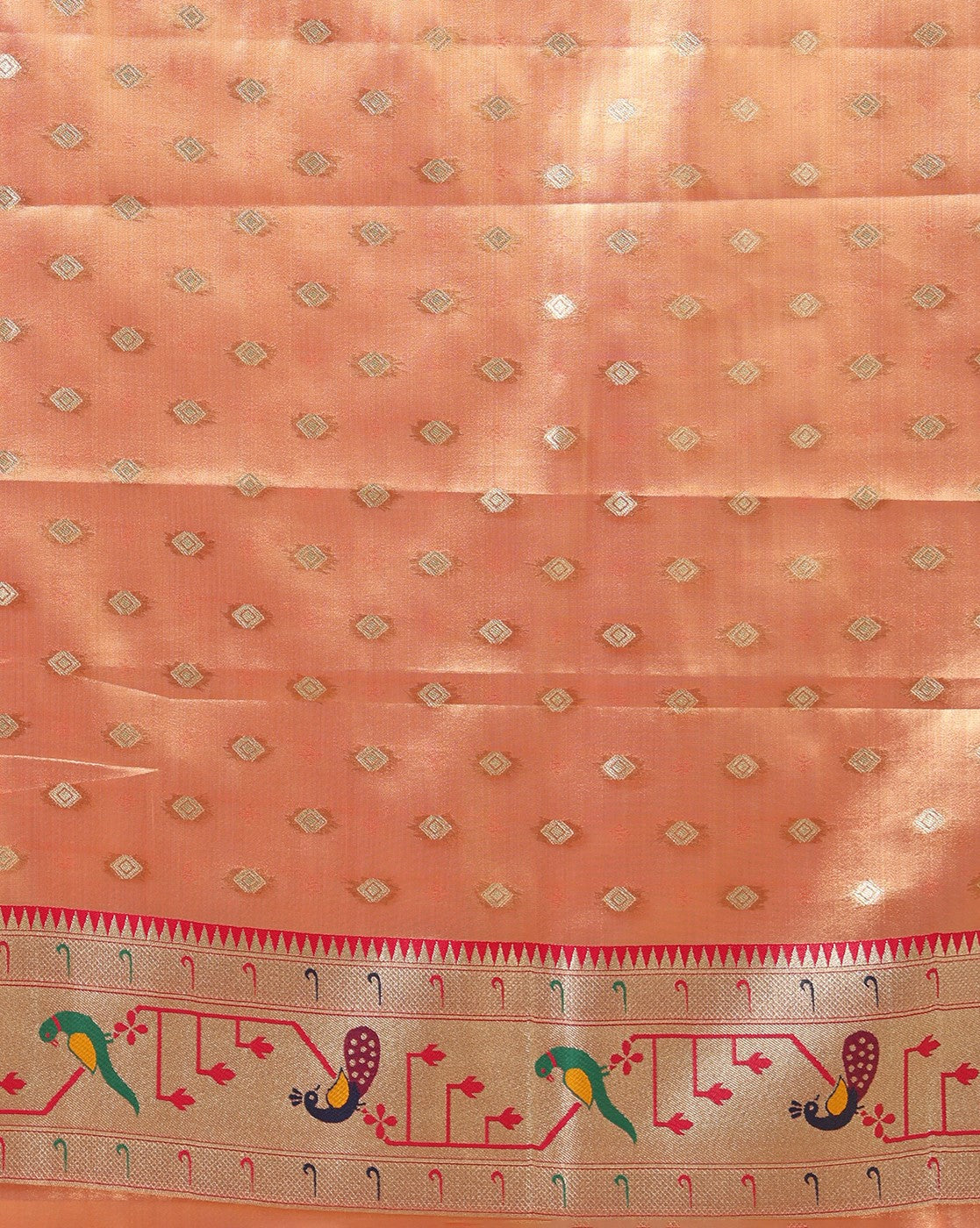Orange Woven Design Viscose Saree