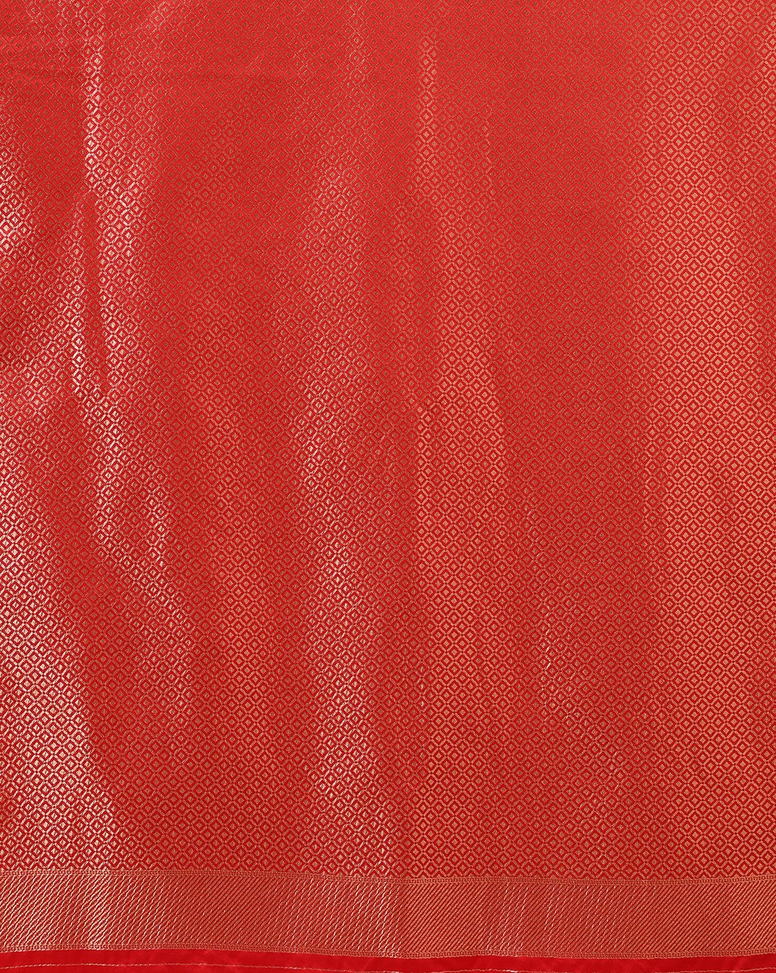 Red Woven Design Crape Saree