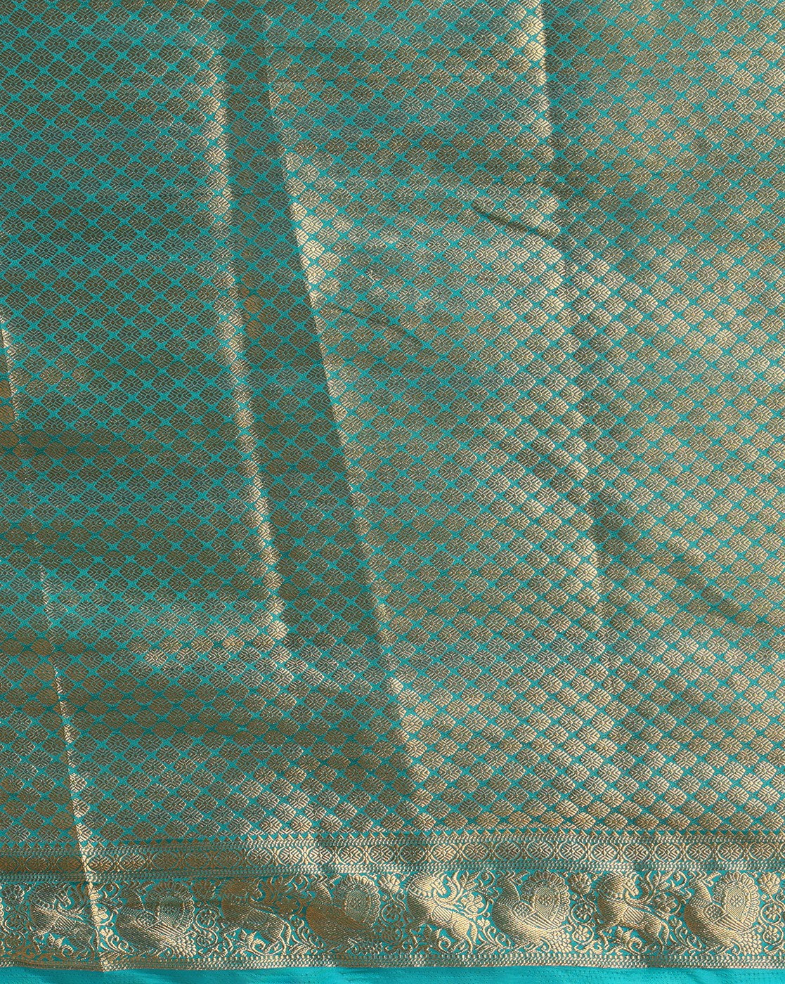 Off White Dark Blue Woven Design Balaton Saree