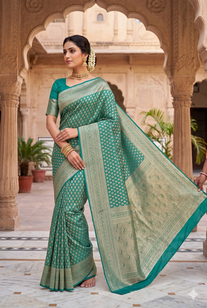 Green Woven Design Art Silk Kanjivaram Saree
