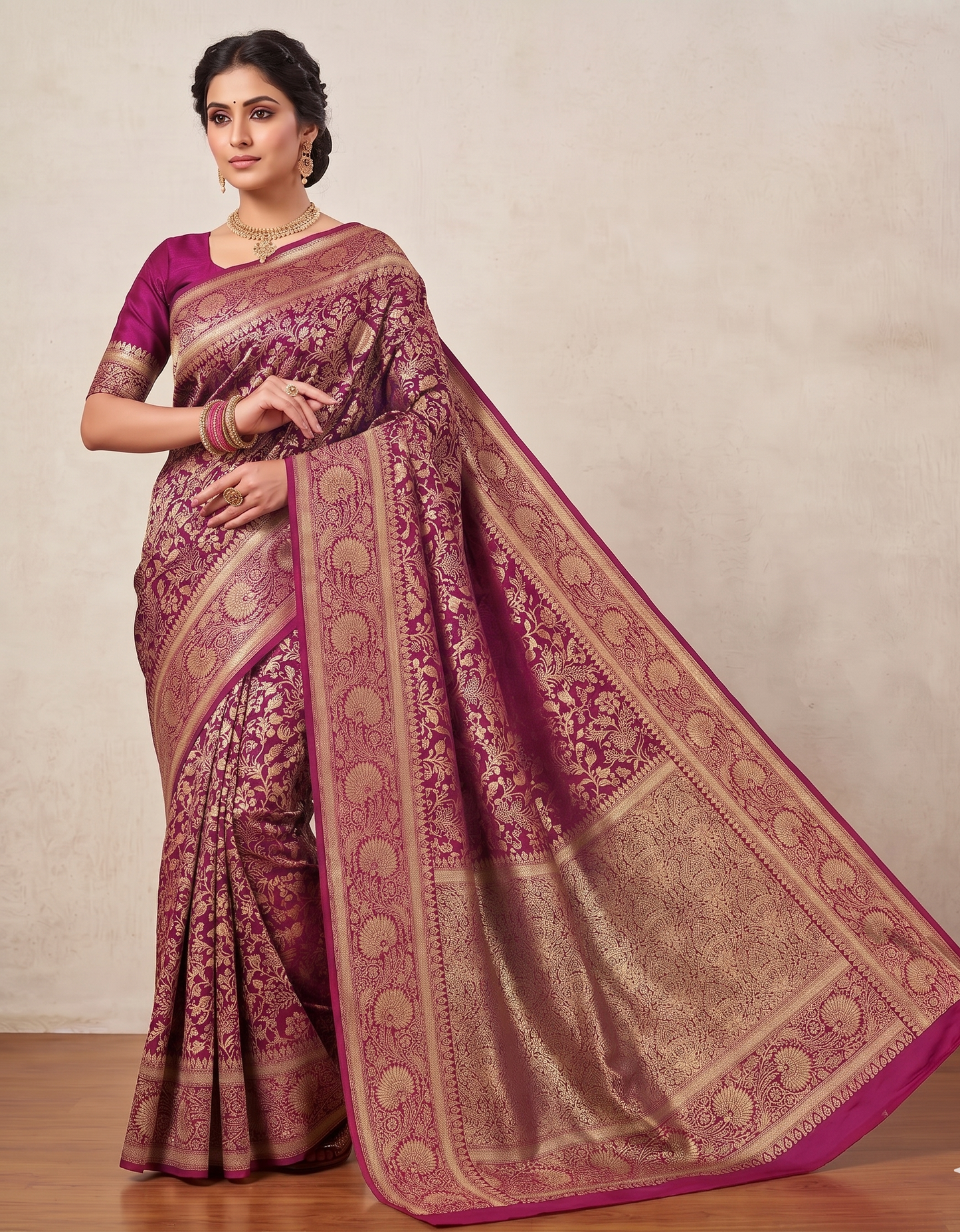 Pink Woven Design Art Silk Kanjivaram Saree