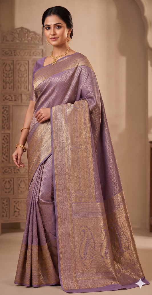 Pink Woven Design Art Silk Kanjivaram Saree