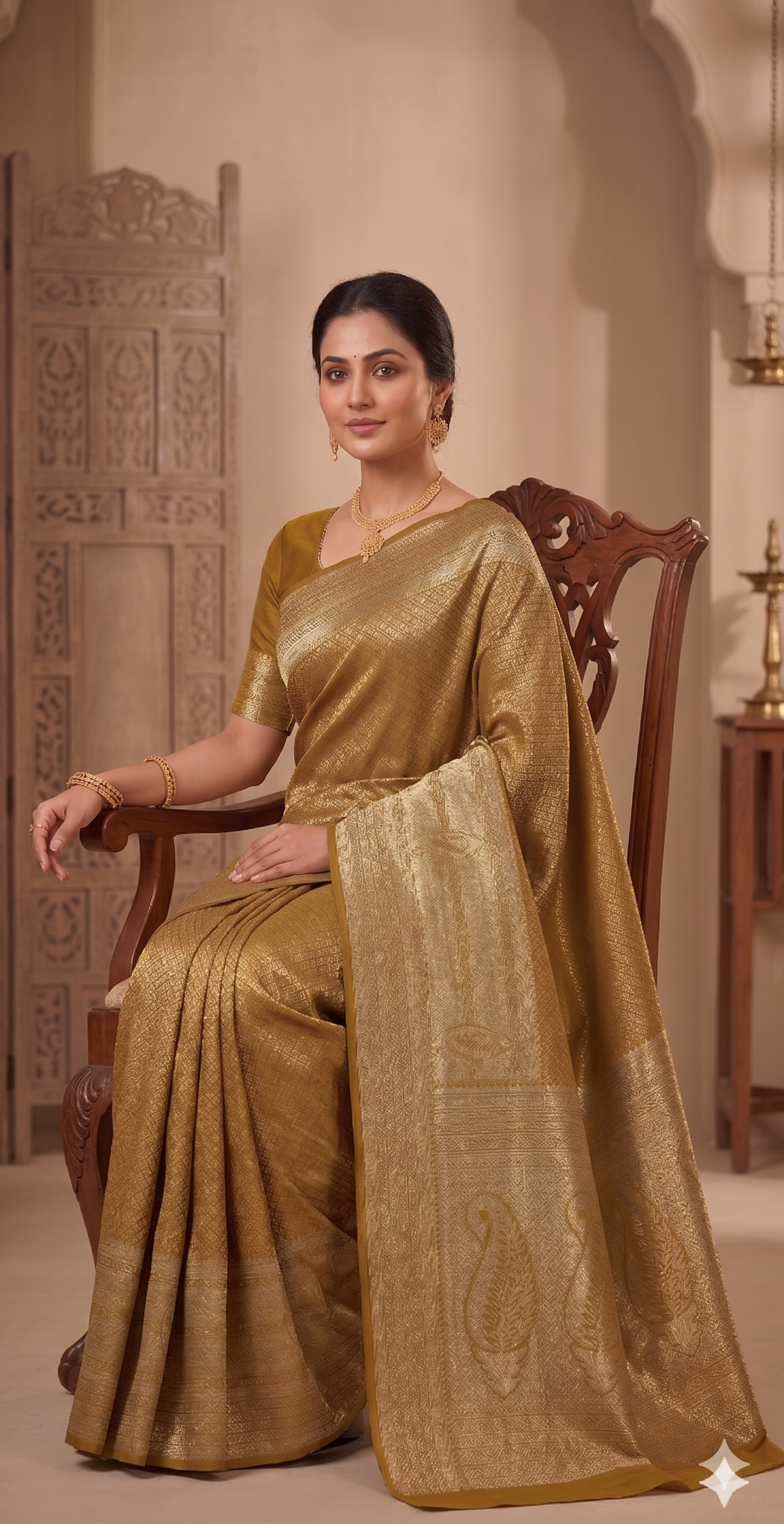 Yellow Woven Design Art Silk Kanjivaram Saree