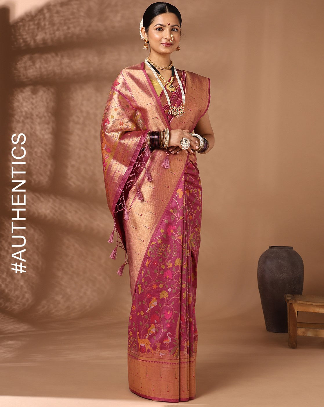 Lavender Woven Design Dola Silk Saree