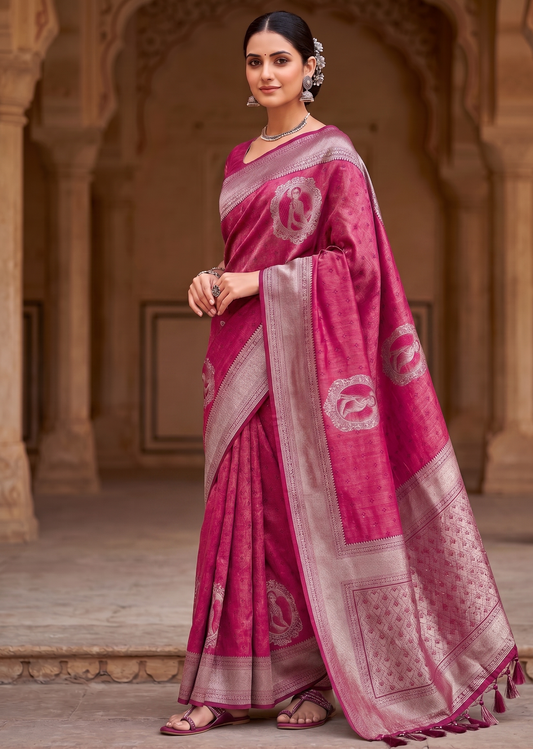 Rani Woven Design Kanjivaram Saree