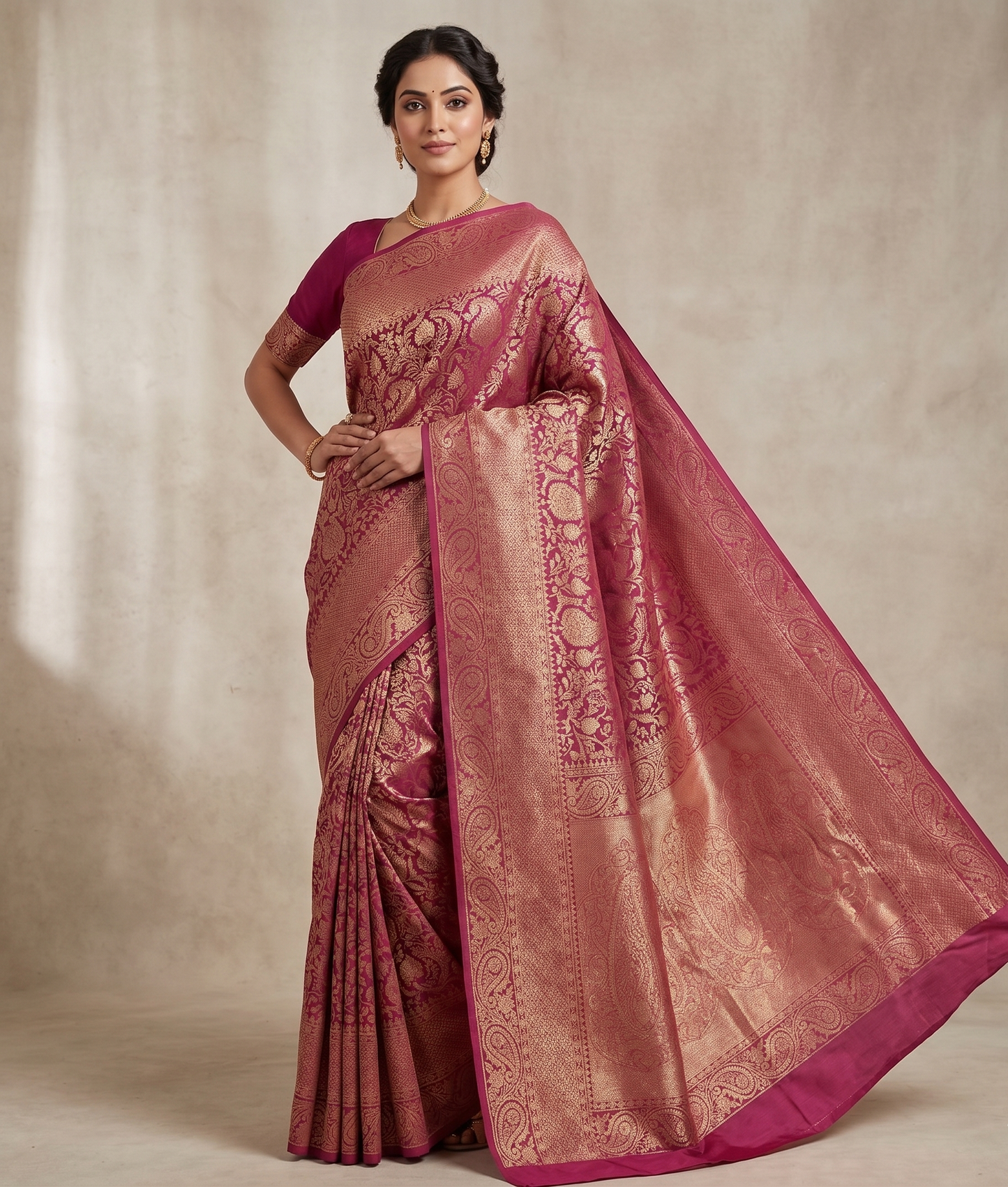 Lavender Woven Design Art Silk Kanjivaram Saree