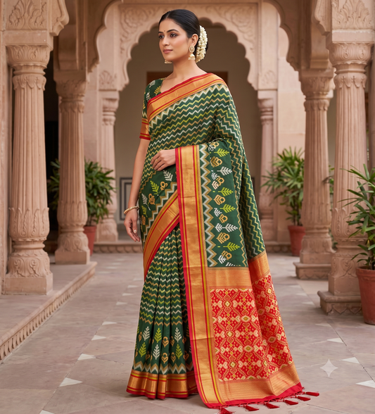 Green  Woven Design Kanjivaram Saree