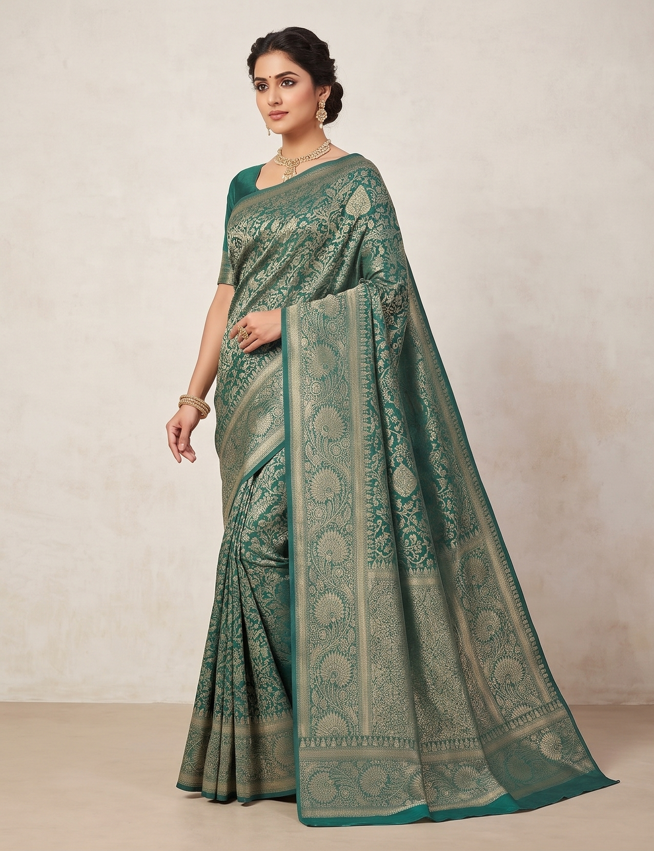 Light Green Woven Design Art Silk Kanjivaram Saree