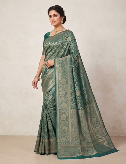 Light Green Woven Design Art Silk Kanjivaram Saree