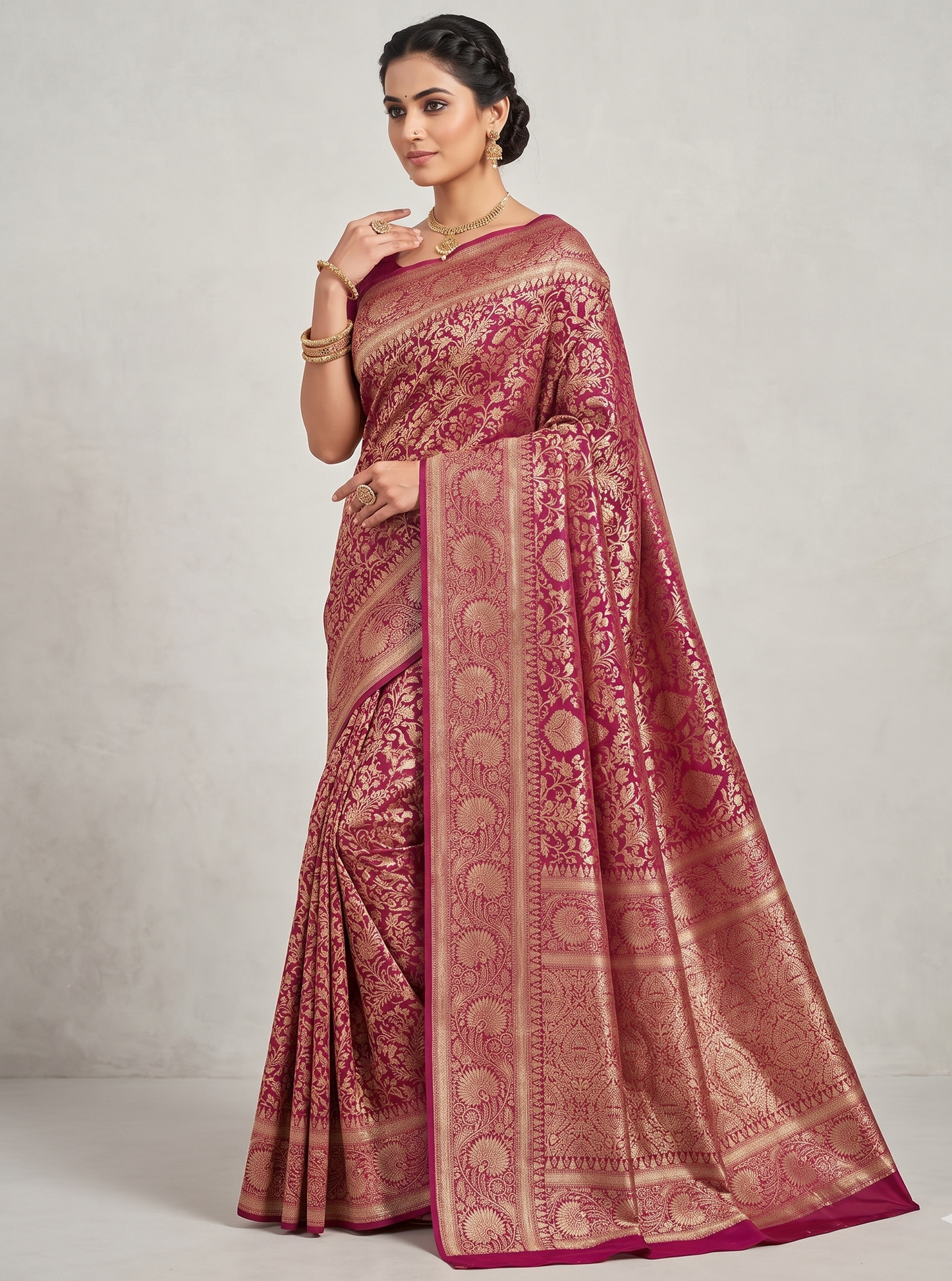 Lavender Woven Design Art Silk Kanjivaram Saree