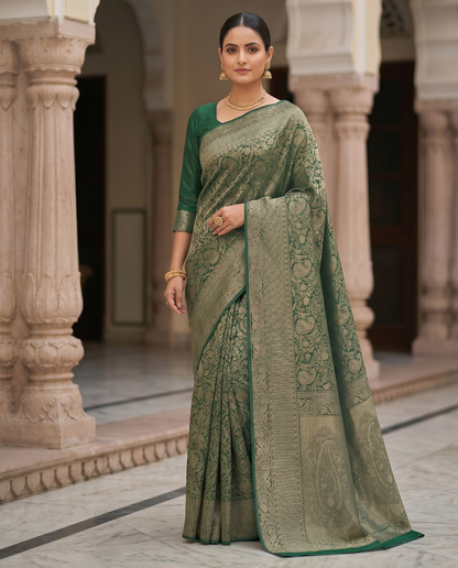 Green Woven Design Art Silk Kanjivaram Saree