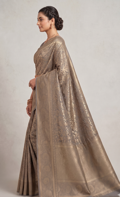 Grey Woven Design Art Silk Kanjivaram Saree