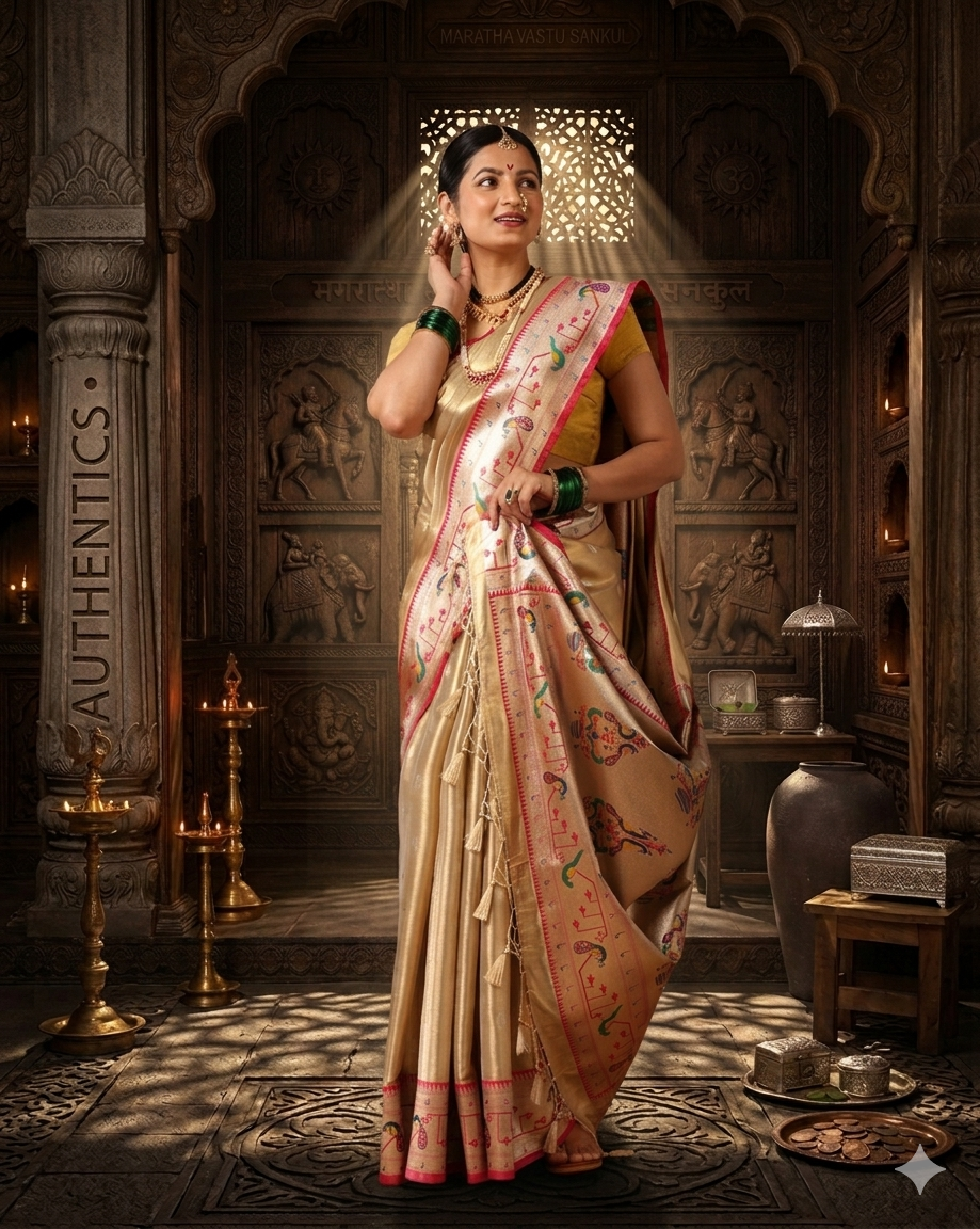 Off White Woven Design Viscoris Saree