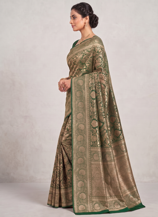 Green Woven Design Art Silk Kanjivaram Saree