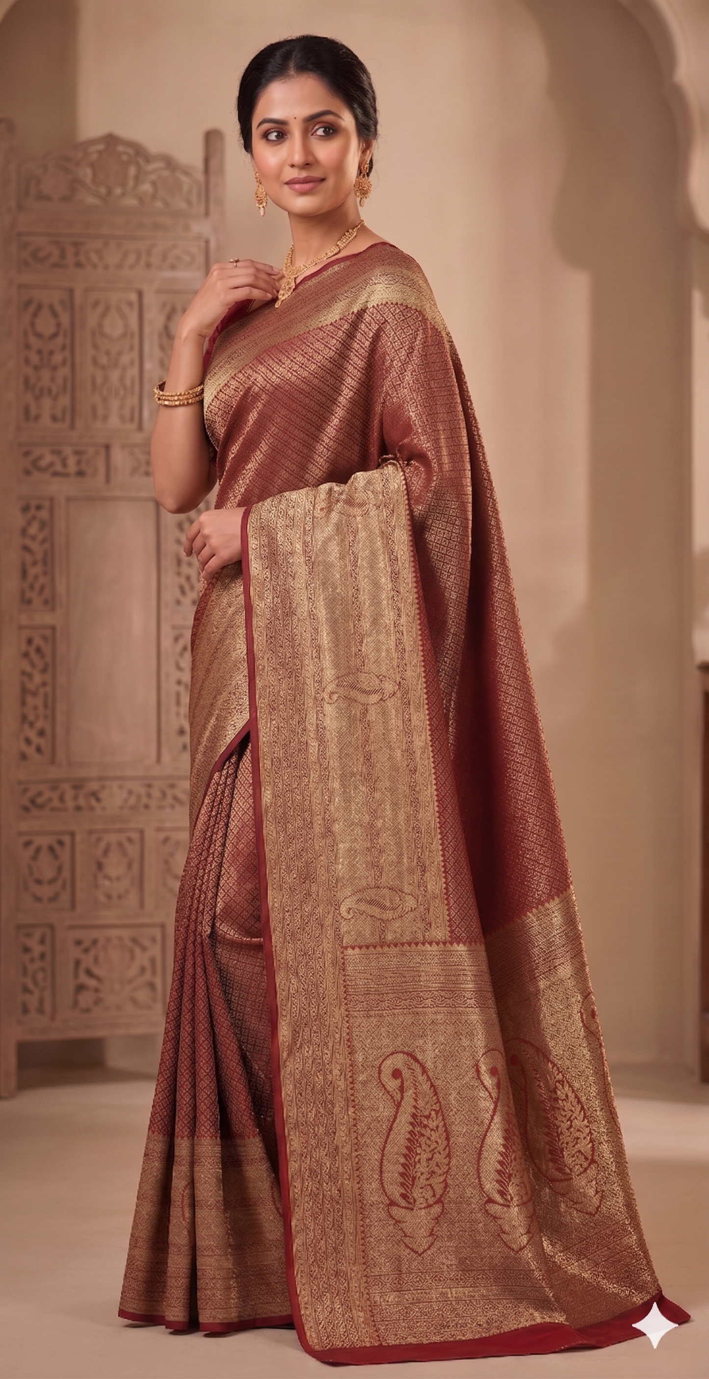 Red Woven Design Art Silk Kanjivaram Saree
