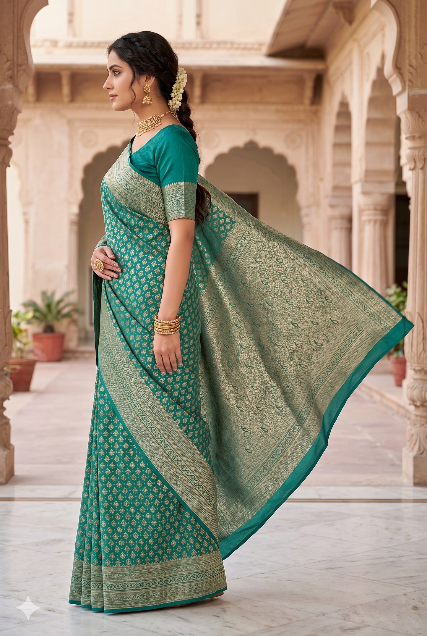 Green Woven Design Art Silk Kanjivaram Saree