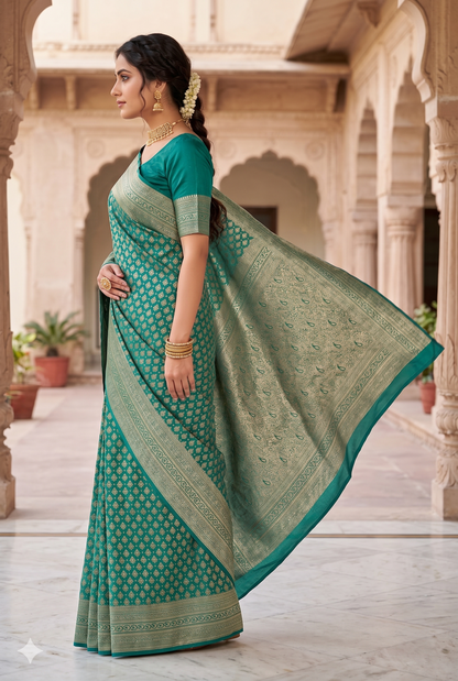 Green Woven Design Art Silk Kanjivaram Saree