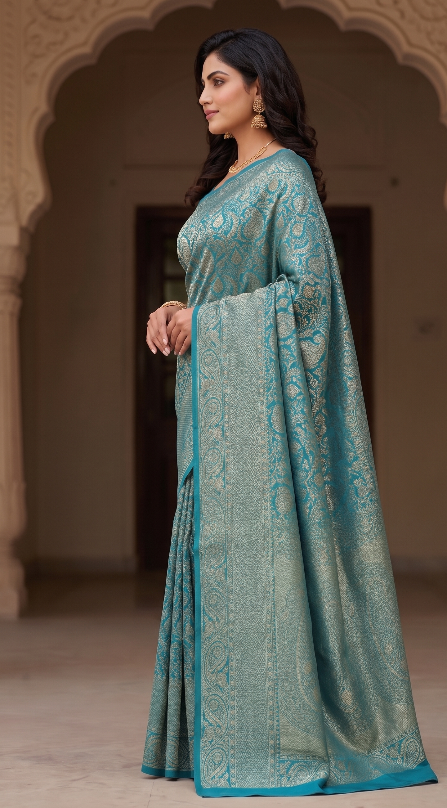 Blue Woven Design Art Silk Kanjivaram Saree