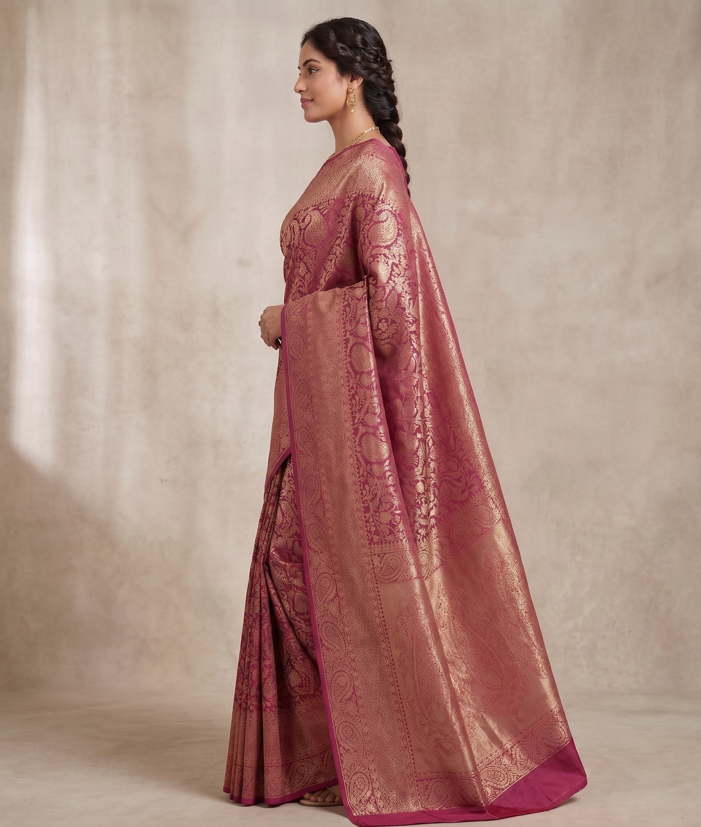 Lavender Woven Design Art Silk Kanjivaram Saree