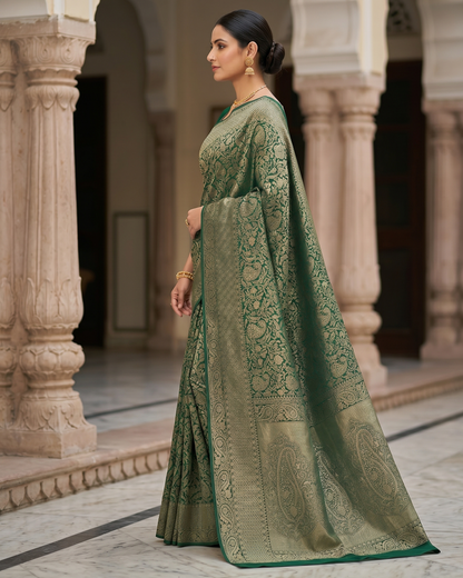 Green Woven Design Art Silk Kanjivaram Saree