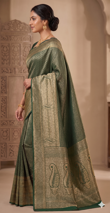 Green Woven Design Art Silk Kanjivaram Saree