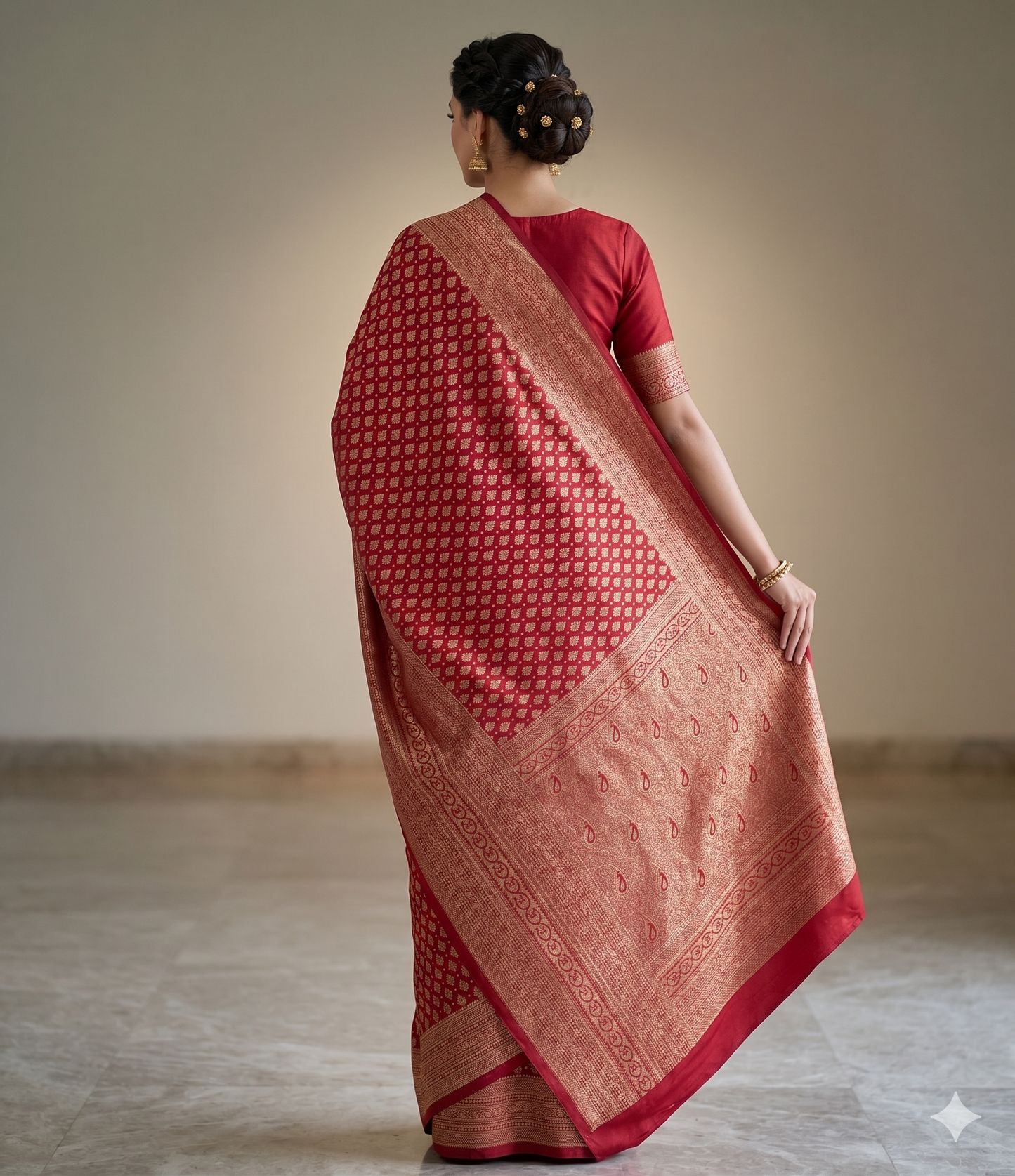 Maroon Woven Design Art Silk Kanjivaram Saree