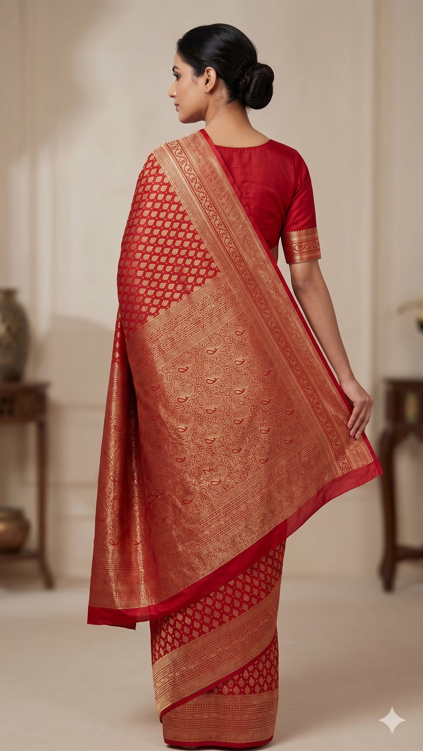 Red Woven Design Art Silk Kanjivaram Saree