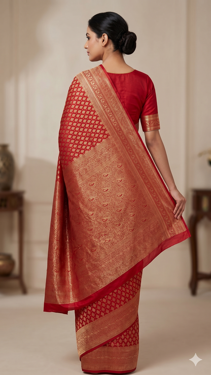 Red Woven Design Art Silk Kanjivaram Saree