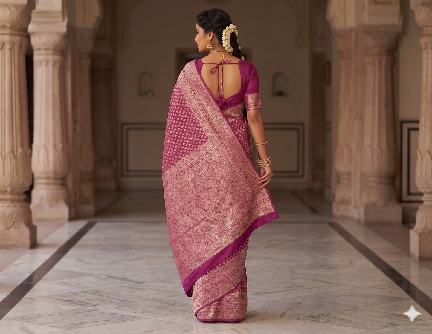 Wine Woven Design Art Silk Kanjivaram Saree