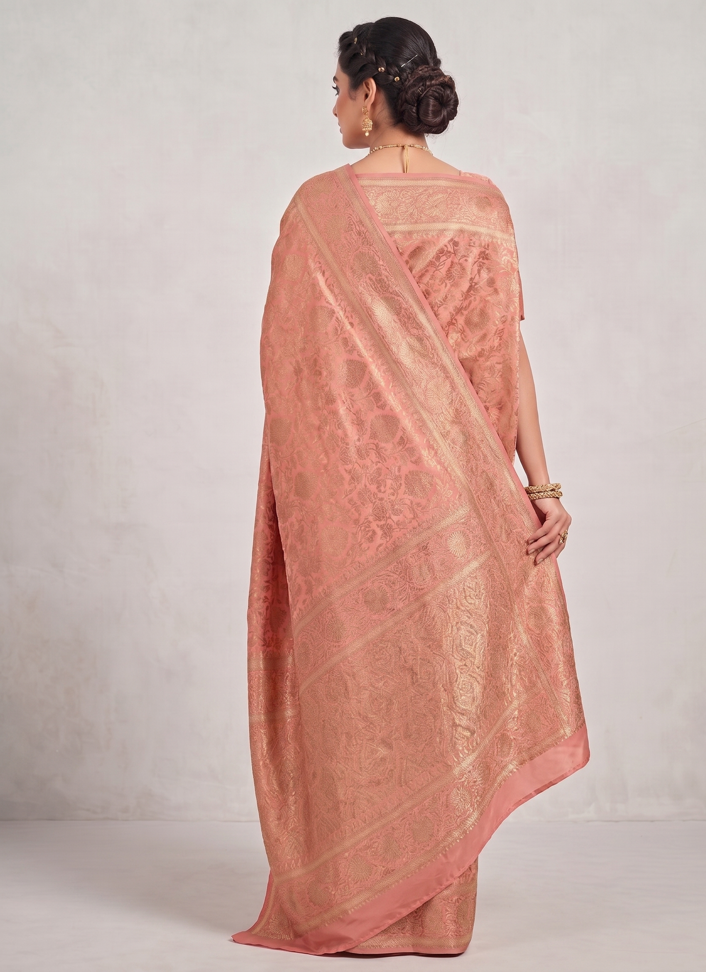 Orange Woven Design Art Silk Kanjivaram Saree