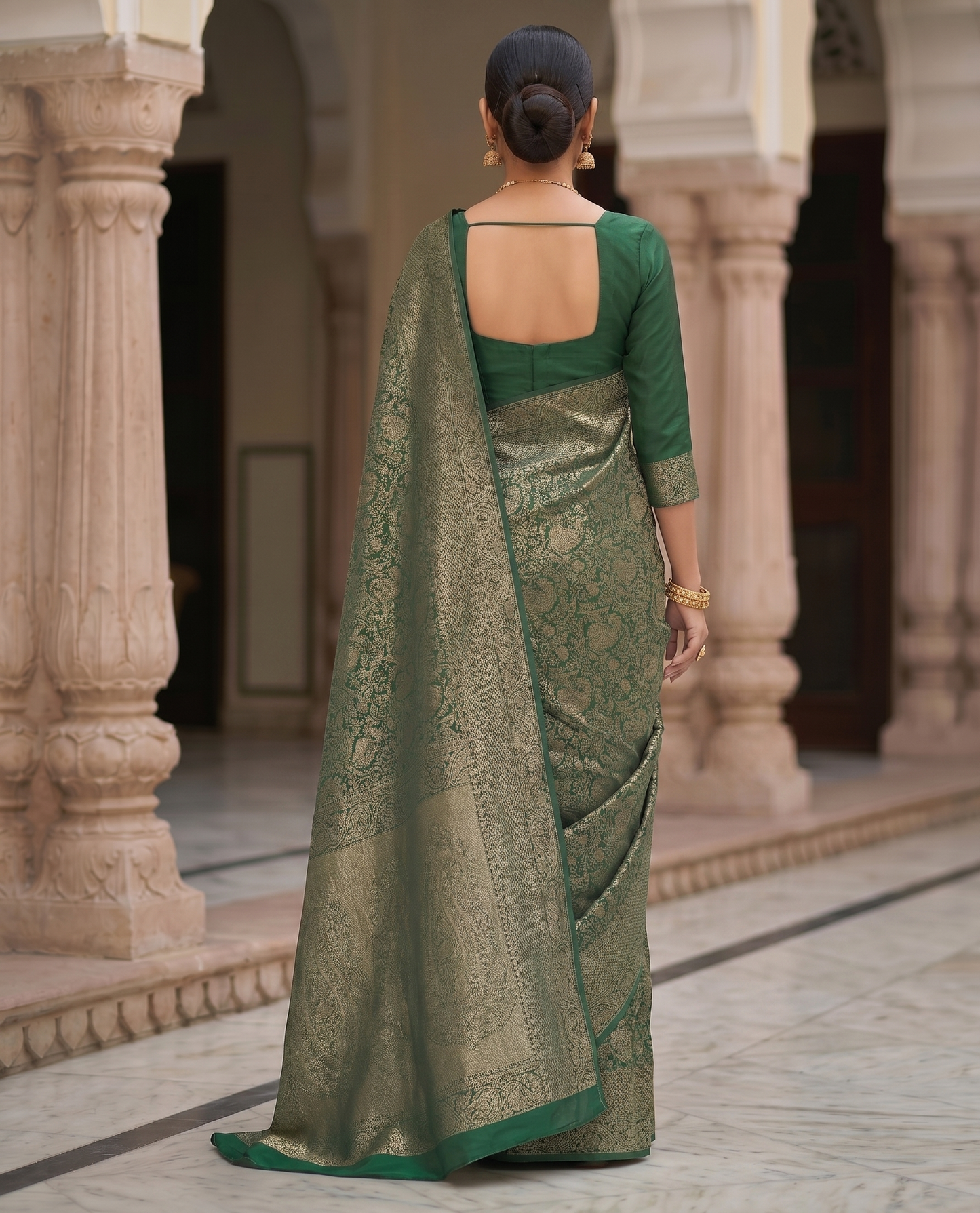Green Woven Design Art Silk Kanjivaram Saree