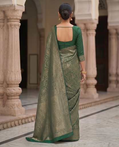 Green Woven Design Art Silk Kanjivaram Saree