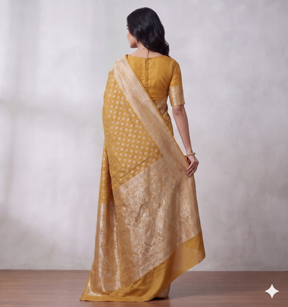Yellow Woven Design Art Silk Kanjivaram Saree