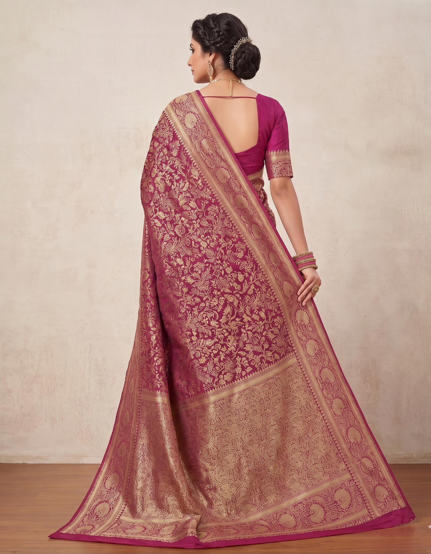 Pink Woven Design Art Silk Kanjivaram Saree