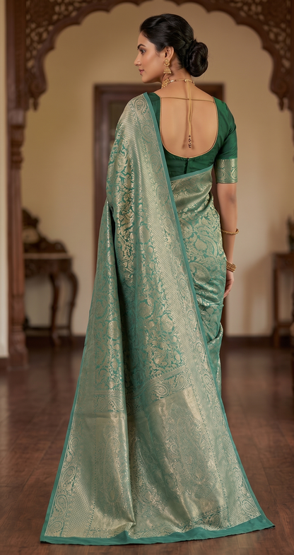 Light Green Woven Design Art Silk Kanjivaram Saree