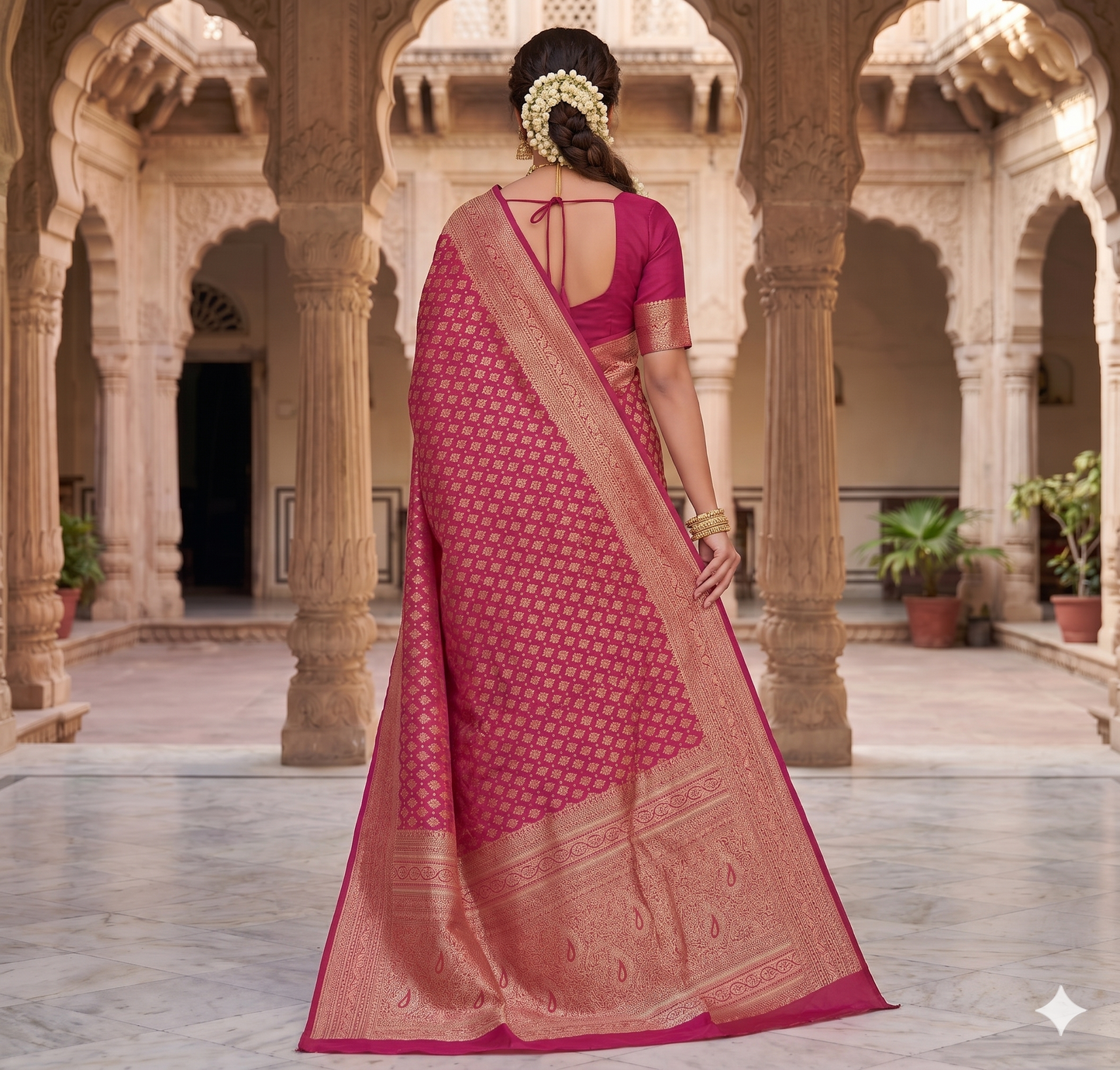 Orange Woven Design Art Silk Kanjivaram Saree