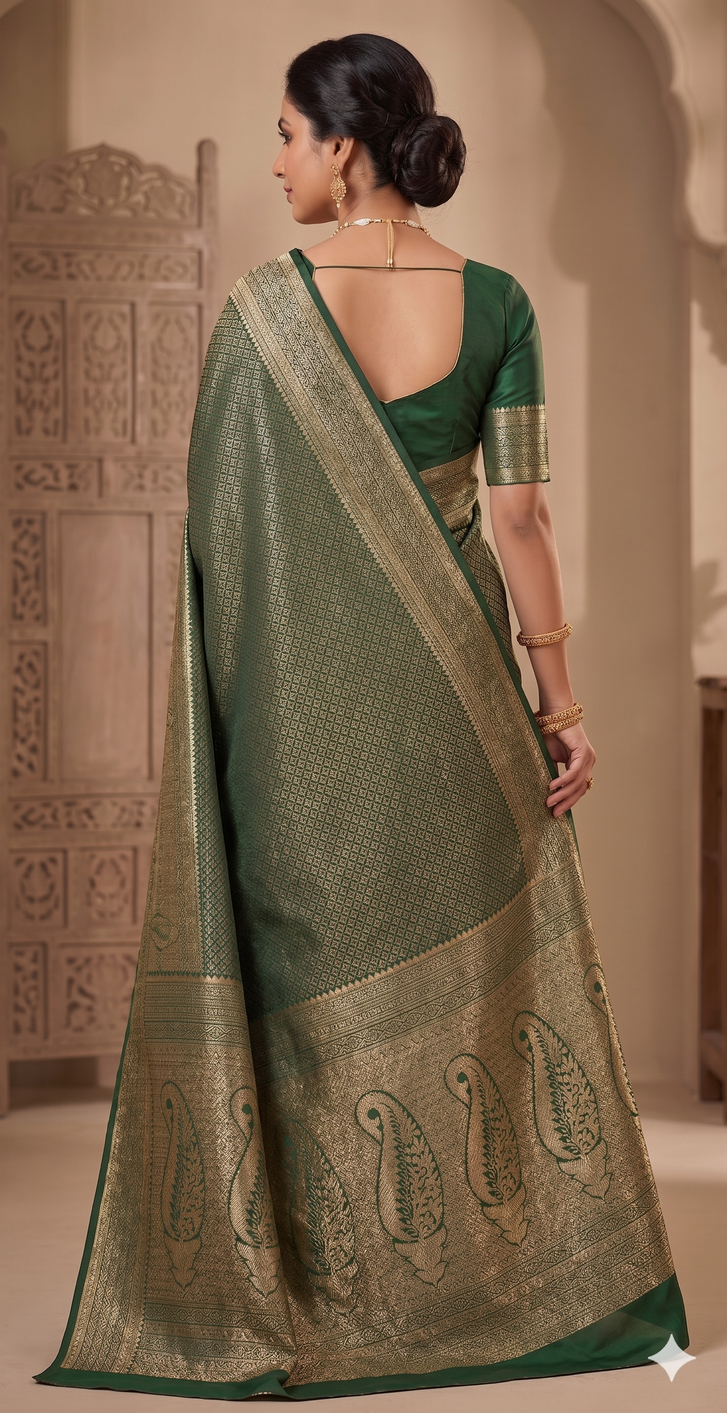 Green Woven Design Art Silk Kanjivaram Saree