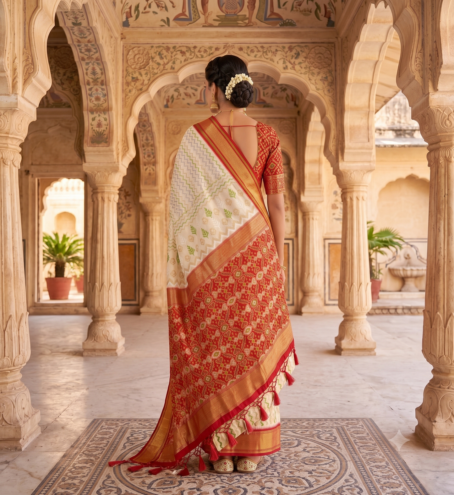 Off White Woven Design Kanjivaram Saree