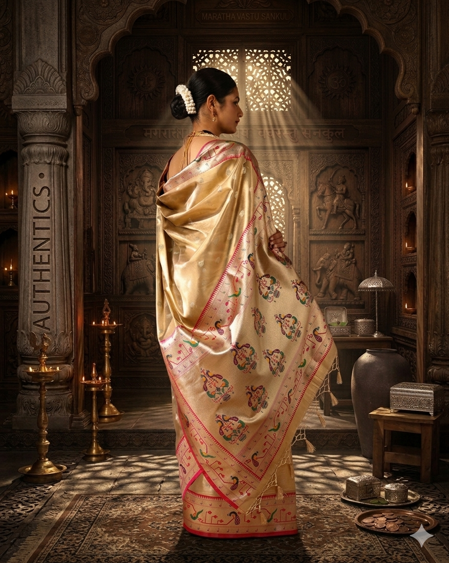 Off White Woven Design Viscoris Saree