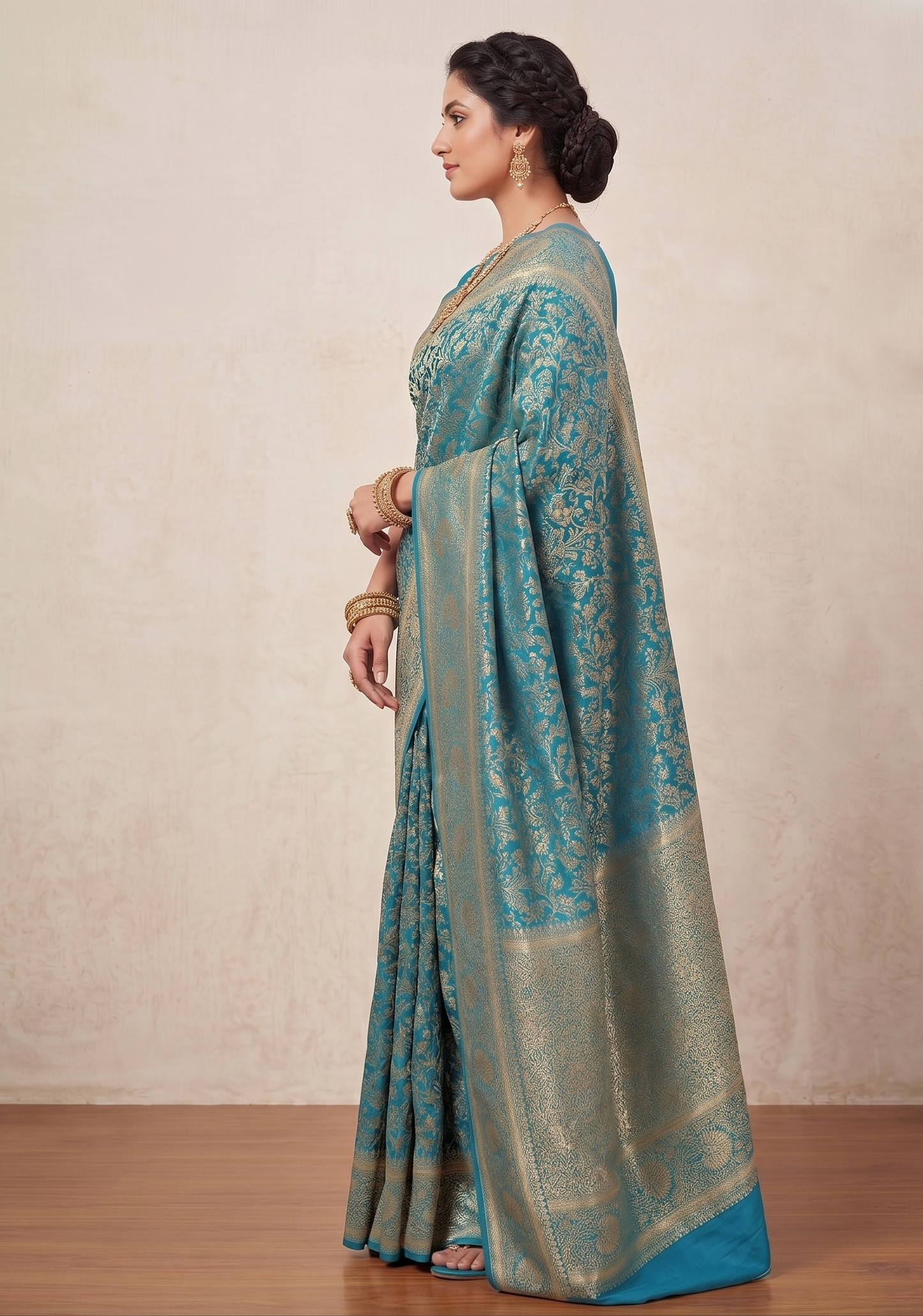 Blue Woven Design Art Silk Kanjivaram Saree