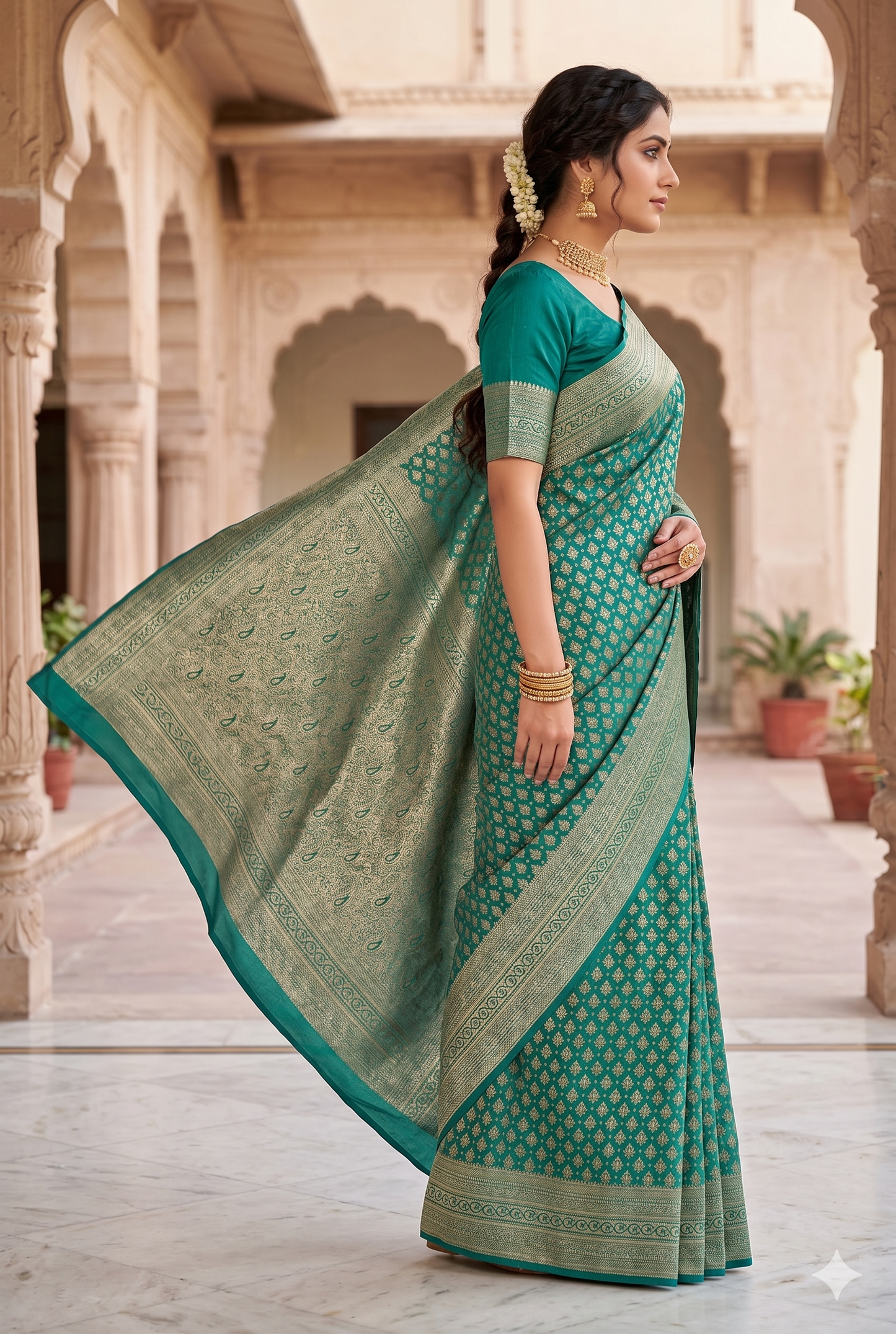 Green Woven Design Art Silk Kanjivaram Saree
