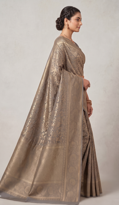Grey Woven Design Art Silk Kanjivaram Saree