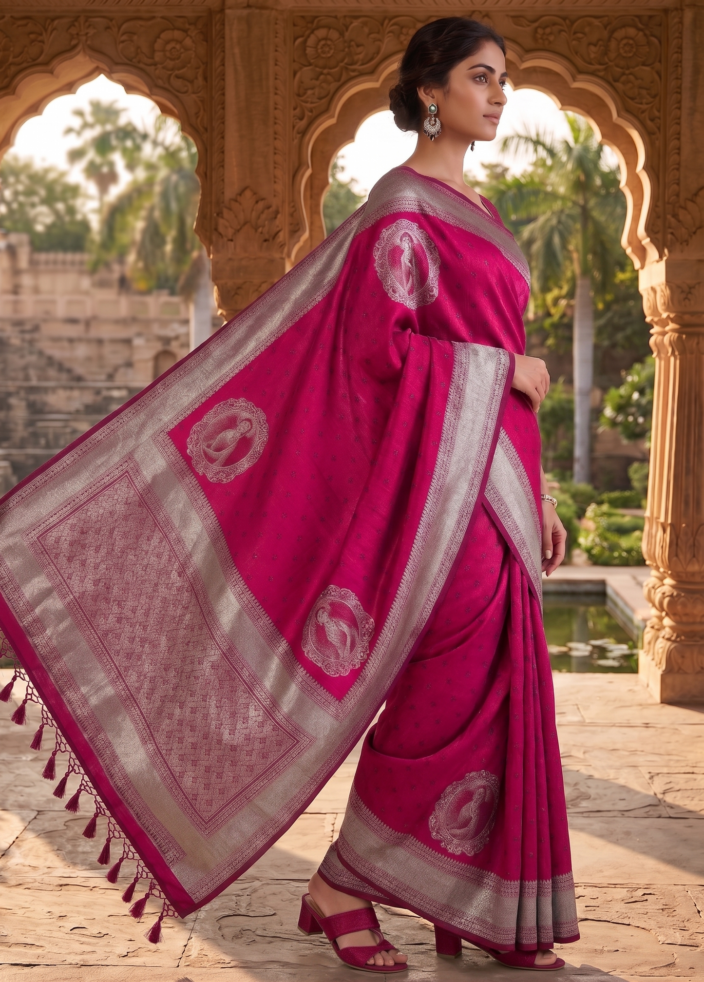 Rani Woven Design Kanjivaram Saree