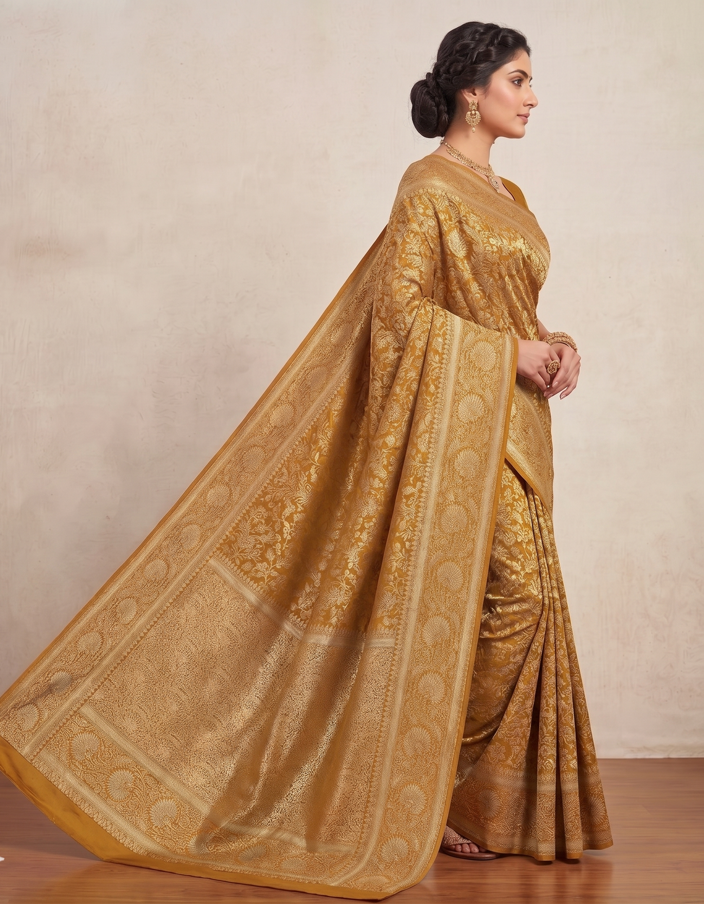 Yellow Woven Design Art Silk Kanjivaram Saree