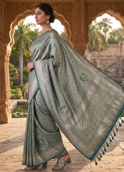 Green Woven Design Kanjivaram Saree