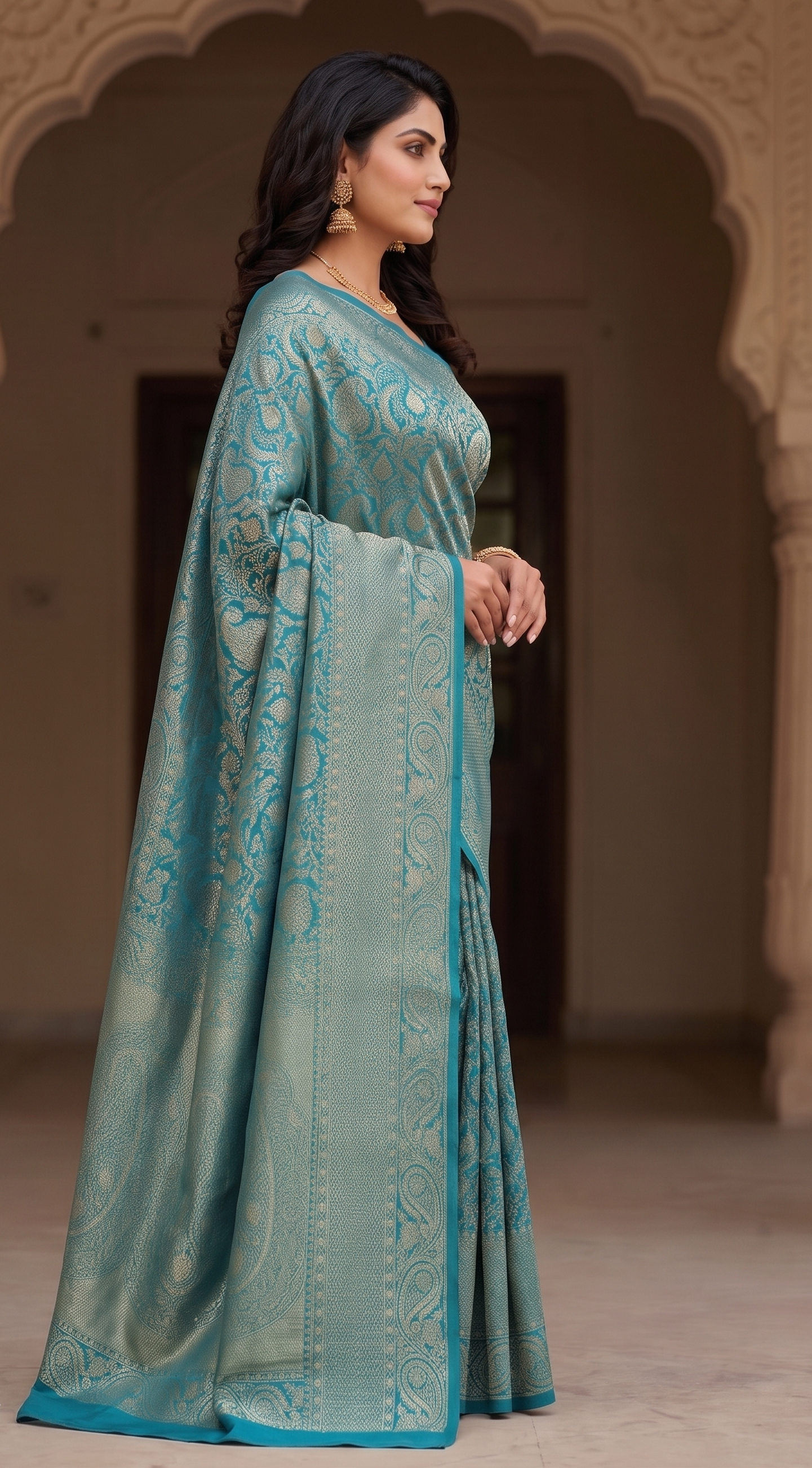 Blue Woven Design Art Silk Kanjivaram Saree