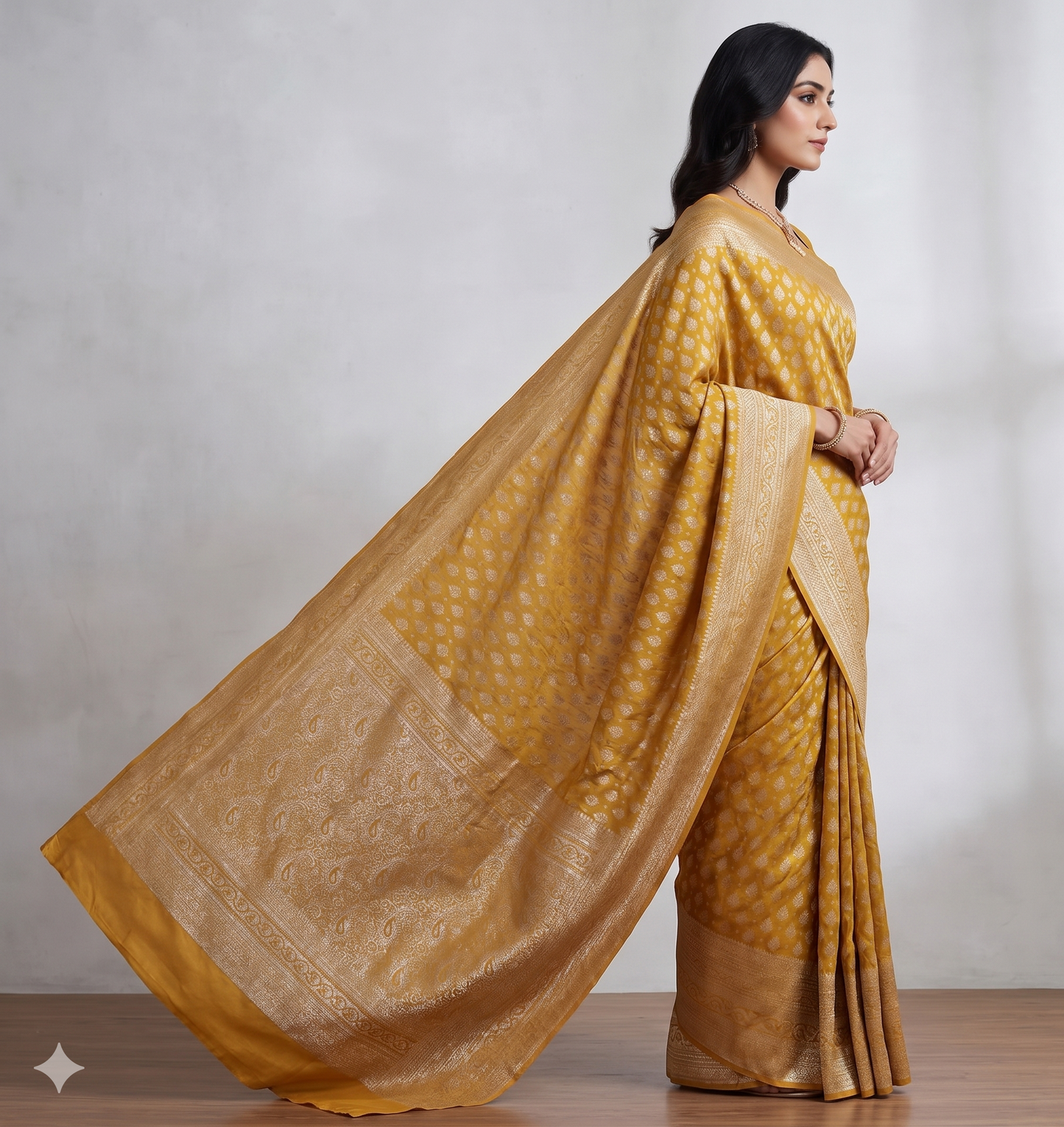 Yellow Woven Design Art Silk Kanjivaram Saree