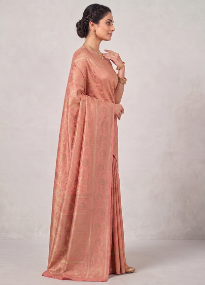 Orange Woven Design Art Silk Kanjivaram Saree